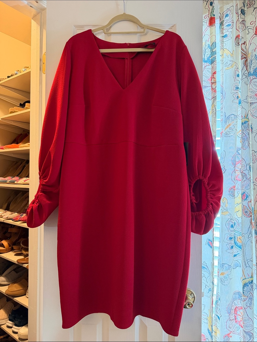 Eloquii Red V-Neck Long Sleeve Dress